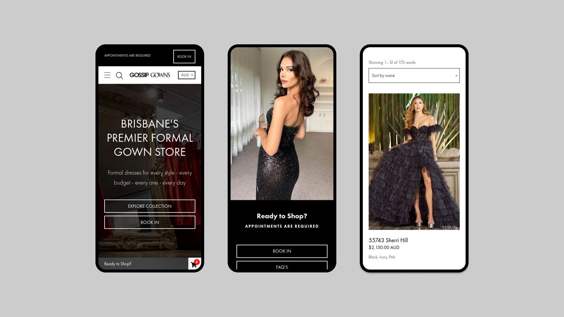 portfolio gossip gowns design mobile